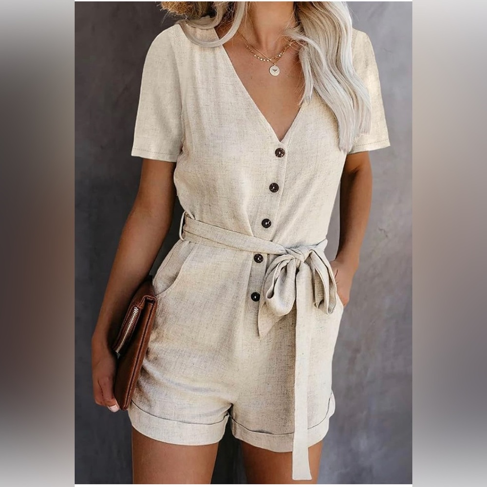 Essue Cotton Khaki Color Romper